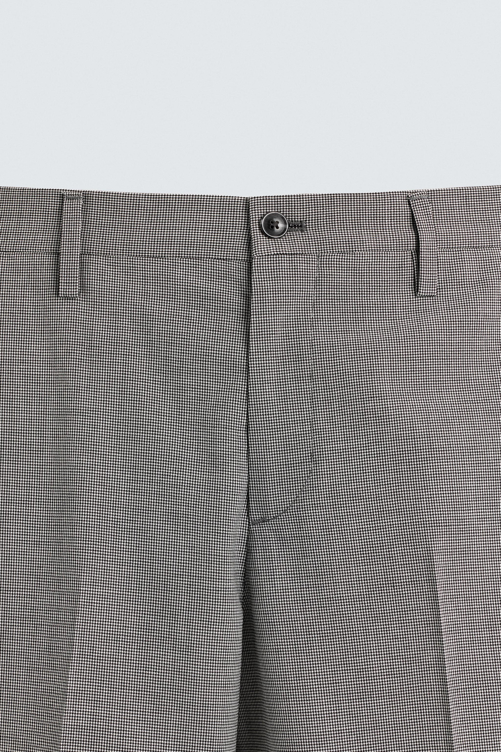 REGULAR FIT HOUNDSTOOTH SUIT PANTS